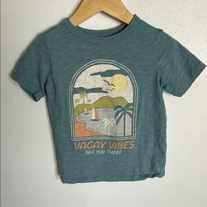 Little Co by Lauren Conrad Blue Short Sleeve Tee with Retro Graphic